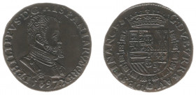 Rekenpenningen / Jetons - Collectie Frans Peters - 1597 - Rekenpenning Antwerpen 'Bureau des Finances' (Dugn.3427, vOrden1036, Tas327) - VZ Borstbeeld...