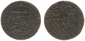 Rekenpenningen / Jetons - Collectie Frans Peters - 1597 - Rekenpenning Dordrecht 'Overwinning van Maurits bij Turnhout' (Dugn.3412, vLoonI.490, Tas321...