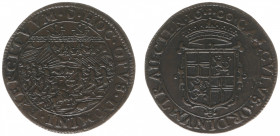 Rekenpenningen / Jetons - Collectie Frans Peters - 1600 - Rekenpenning Utrecht 'Overwinning van Maurits bij Nieuwpoort' (Dugn.3507, vLoonI.548.4, Tas3...