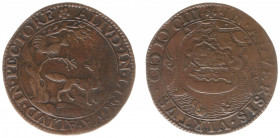 Rekenpenningen / Jetons - Collectie Frans Peters - 1603 - Rekenpenning Dordrecht 'Geveinsde vergiffenis / Beleg van Oostende' (Dugn.3559, vLoonII.10.1...