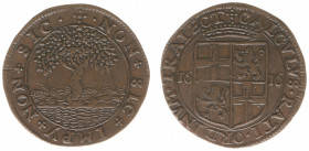 Rekenpenningen / Jetons - Collectie Frans Peters - 1616 - Legpenning van de Staten van Utrecht (Dugn.3722, vLoonII.95, Tas434) - VZ Vruchtdragende boo...