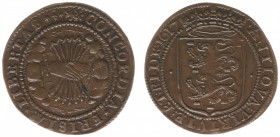 Rekenpenningen / Jetons - Collectie Frans Peters - 1617 - Rekenpenning 'Eendracht der Friezen' (Dugn.3733, vOrden1134, Tas438) - VZ 2 ineengeslagen ha...