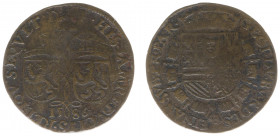Rekenpenningen / Jetons - Divers - 1586 - Rekenpenning 'Inname van Neuss / Bureau des Finances Parma' (Dugn.3107, vLoonI.371.3, Tas231) - VZ Wapens va...