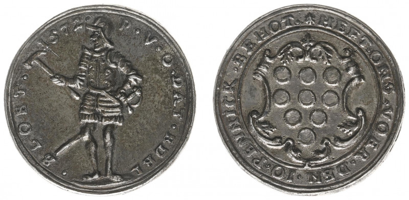 Historiepenningen - 1572 - Medal 'Het voorkomen van de Tiende Penning' (vL.157-1...