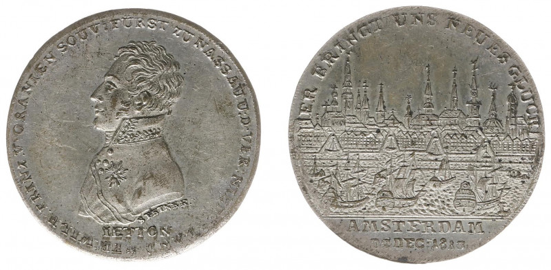 Historiepenningen - 1813 - Medal 'Intrede van de Erfprins van Oranje in Amsterda...