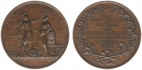 Historiepenningen - 1828 - Medal '50-jarig bestaan der Nederlandsche Huishoudelijke Maatschappij' by J.G. Holtzhey& D. van der Kellen (Dirks309) - Obv...
