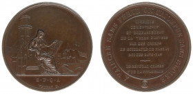 Historiepenningen - 1830 - Medal 'Bombardement van Antwerpen' by Veyrat (Dirks385) - Obv. City maiden at church, ruin and Dutch ship / Rev. Nine lines...