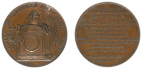 Historiepenningen - 1830 - Medal 'Eerste steenlegging van het Monument voor de Gesneuvelden' (Dirks394) - Obv. Monument between sword and palm branch ...