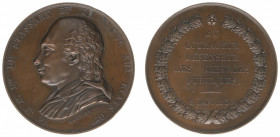 Historiepenningen - 1830 - Medal 'G.J.A. baron de Stassart lid der Staten Generaal' by C.A. Barbier (Dirks335) - Obv. Bust left / Rev. Six lines of te...