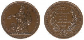 Historiepenningen - 1830 - Medal 'Herinnering aan de gesneuvelden van september 1830' by M. Borrel (Dirks377) - Obv. Minerva standing - Rev. Five lind...
