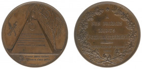 Historiepenningen - 1830 - Medal 'Herinnering aan de gesneuvelden van september 1830' by Veyrat (Dirks380) - Obv. Pyramid of Cestius / Rev. Six lines ...