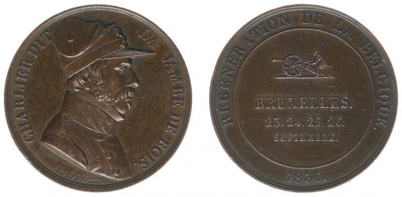 Historiepenningen - 1830 - Medal 'Revolutionair Jean Joseph Charlier' (Dirks389)...