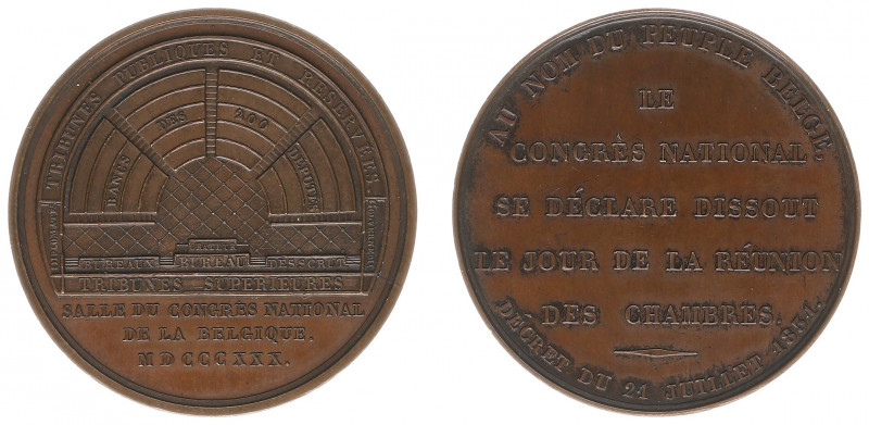 Historiepenningen - 1831 - Medal 'Aftreden van de voorlopige regering van België...