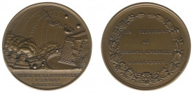 Historiepenningen - 1831 - Medal 'Beleg van de Citadel van Antwerpen' by L.J. Hart (Dirks - 471/472) - Obv.Three canons shooting at bastion / Rev. Fou...