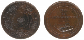 Historiepenningen - 1831 - Medal 'België's onafhankelijkheid gegarandeerd' by L.J. Hart (Dirks451F) - Obv. Belgian crown surrounded by five European c...