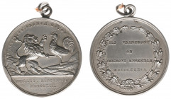 Historiepenningen - 1831 - Medal 'Entante cordiale tussen België en Frankrijk' by L.J. Hart (Dirks472) - Obv. Lion and cock shaking hands / Rev. Four ...