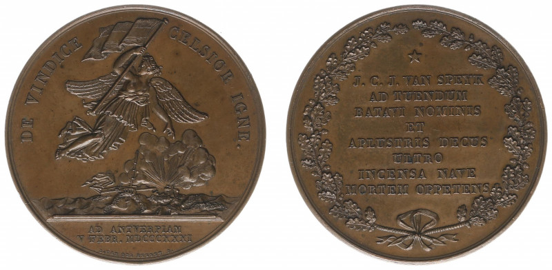 Historiepenningen - 1831 - Medal 'Heldendood van Van Speyk' by D. van der Kellen...