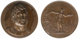Historiepenningen - 1831 - Medal 'Overgave van de Citadel van Antwerpen' by Bauchery (Dirks467) - Obv. Bust Louis Philippe half to righth / Rev. Femal...