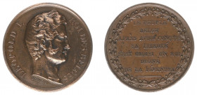 Historiepenningen - 1831 - Medal 'Verkiezing Leopold I tot Koning der Belgen' by V.M. Borrel (Dirks422) - Obv. Bust right / Rev. Seven lines of tekst ...