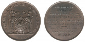 Historiepenningen - 1839 - Medal 'Venlo onder Nederlands gezag teruggebracht' by J. Wiener (Dirks551) - Obv. Two warriers holding city arms / Rev. Nin...