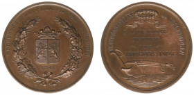 Historiepenningen - 1846/1877 Medal 'Prijspenning Geldersche Maatschappij van Landbouw' (D.655) - Obv. Crowned coat of arms within wreath and legend -...