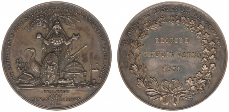 Historiepenningen - 1851 - Medal 'Vijftigjarig bestaan Genootschap voor Natuurku...