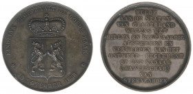 Historiepenningen - 1858 - Medal 'Verwerping van het Reglement op Kanaal van Steenenhoek door de Staten van Gelderland' by K. Wiener (Dirks 812) - Obv...