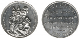 Historiepenningen - 1876 - Medal '300-jarige herdenking van de Pacificatie van Gent' - Obv. Burning heretics and monks at money chest / Rev. Five line...