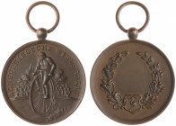 Historiepenningen - 1888 - Price medal 'Scheveningsche Wielerbaan' (Zw.811) - Obv. Man on velocipede / Rev. Wreath - bronze 28 mm - PR - rare