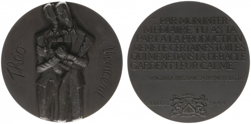 Historiepenningen - 1964 - Medal 'Theo en Vincent van Gogh' by Zadkine & W. Vis ...