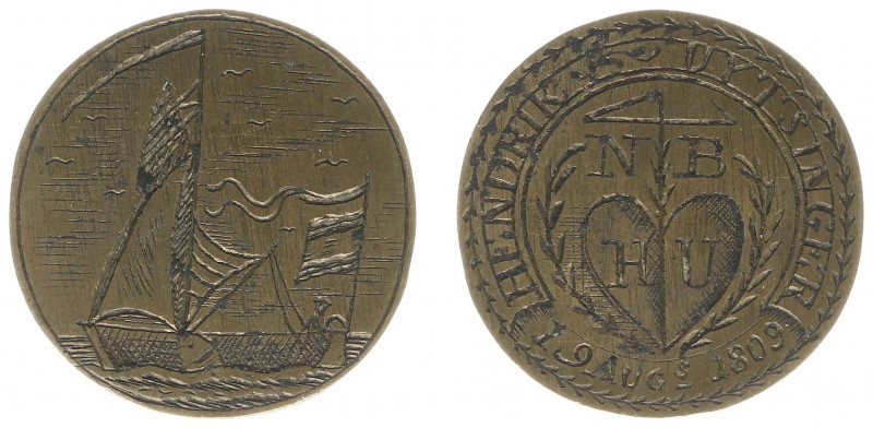 Gildepenningen - Amsterdam 1659/1809 - ‘Penning van het Roei-, steiger- en schui...