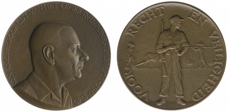 VPK-penningen - 1949 II - Medal 'Hulde aan soldaten in Indonesië' by G. Brinkgre...