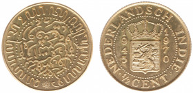 Nederlands Indië - Penning '½ cent Nederlandsch Indie 1945-1970' - goud 3,35 gram .900 - Proof