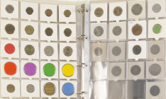Netherlands - Album met ca. 56 penninkjes w.o. Mokum 5 florijnen, gaspenning Groningen, 25 ct Min.v.Oorlog en plastic