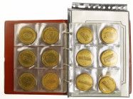 Netherlands - Lot van 45 proof penningen in brons "150 Jaar Spoorwegen in Nederland" met originele klantbrief en certificaat o.n.v. E. Nijpels - oplag...