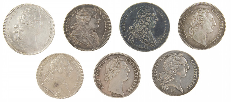 World - French silver jetons Louis XV/XVI - Etats de Bretagne 1744, 1748, 1756 a...