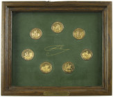 World - Collection silver gilt medals "Die Reiterführer Friedrichs des Grossen" in special wall presentation box