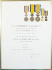 Medailles en onderscheidingen - Nederland - Orde van Oranje-Nassau, two times 'Eremedaille' civil division, with miniatures and a framed award documen...