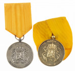 Medailles en onderscheidingen - Nederland - Two Long Service medals Navy, 'Voor Trouwen Dienst', silver and silver gilt, 24 and 36 years, 37mm