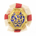Medailles en onderscheidingen - Zweden - Red Cross badge of Merit, reverse marked 'G. Möllenborg, Kongl., Hofjuvelerare Stockholm', with ribbon