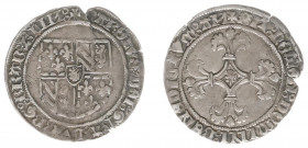 Hertogdom Brabant / Antwerpen - Karel de Stoute (1467-1477) - Dubbele Stuiver ND (1467-1474) Leuven (vGH 23-1 / Vanhoudt 32) - patina - VF
