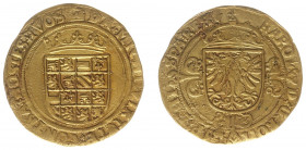Hertogdom Brabant / Antwerpen - Karel V (1506-1555) - 1/2 Gouden Reaal z.j. (1521-1552) met KAROL in omschrift (vGH 184-1a / Delm. 99 / Vanhoudt 221 v...
