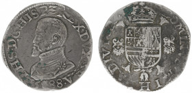 Hertogdom Brabant / Antwerpen - Philips II (1555-1598) - Philipsdaalder 1588 bust to left and shield with ams of Portugal (vGH 210-1h / Delm. 18 / Van...