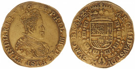 Hertogdom Brabant / Brussel - Philips IIII (1621-1665) - Dubbele Souverein 1644 (Delm. 177 / vGH 324-3b / Vanhoudt 637 / R1) - 11.03 gram - Obv. Bust ...
