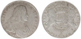 Hertogdom Brabant / Brussel - Karel II (1665-1700) - Dukaton 1686 inscribed edge SIC TVTA ET TOTA MANEBO ANNO REGNI VIGESIMO (vGH 348-2d type 4 / Delm...
