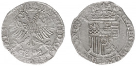 Abdij Thorn - Anna van der Marck (1604-1631) - 4 Stuiverstuk ND (Lucas 83-90 / CNM 2.42.36) - Obv. Crowned double eagle / Rev. Shield with arms under ...