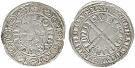 Graafschap Vlaanderen - Lodewijk van Male (1346-1384) - Leeuwengroot ND (1346-1364) (Gaill. 219) Obv. Rampant lion + 12 leaves / Rev. Cross with doubl...