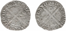 Graafschap Vlaanderen - Philips de Goede (1419-1467) - Dubbele Groot of Kromstaart ND (1419-1425) (DdP 11.35) - Obv. Rampant lion / Rev. Long cross wi...