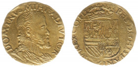 Graafschap Vlaanderen - Philips II (1555-1598) - 1/2 Gouden Reaal z.j. (1560-1567) Brugge w/o title ANG in legend (vGH 207-7b type II / Delm. 520 / Va...