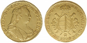 Oostenrijkse Nederlanden - Maria Theresia (1740-1780) - Dubbele Souverain d'Or 1779 Brussel (Delm. 216 / KM 404.1 / Vanhoudt 811 / R1) - 11.06 gram - ...
